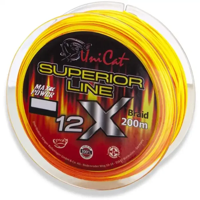 UNI CAT 12 X Superior Line 0,37mm 36kg 200m giallo/rosso