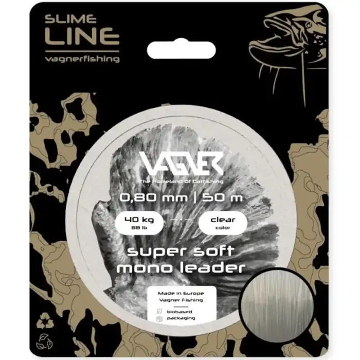 VAGNER Super Soft Mono Leader 0,8mm 40kg 50m Clear