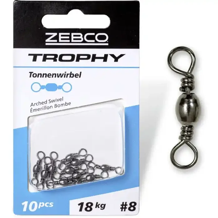 ZEBCO Trophy barrel swivel size 6 22mm 20kg 10pcs.