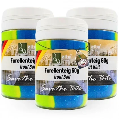 Zite Fishing Forellenpaste Set Knoblauch Regenbogen Grün 60 g 3 Stück Trout Bait Teigköder schwim