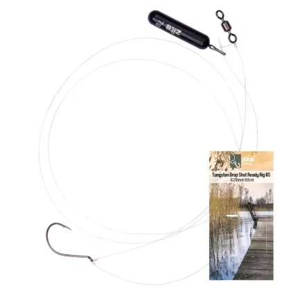 Zite Fishing Tungsten Drop Shot Ready Rig #S mit 7g Gewicht, DS Haken & Fluorocarbon-Coated Vorfach